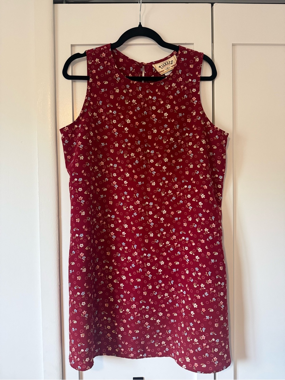 Red Floral Sleeveless Mini Dress